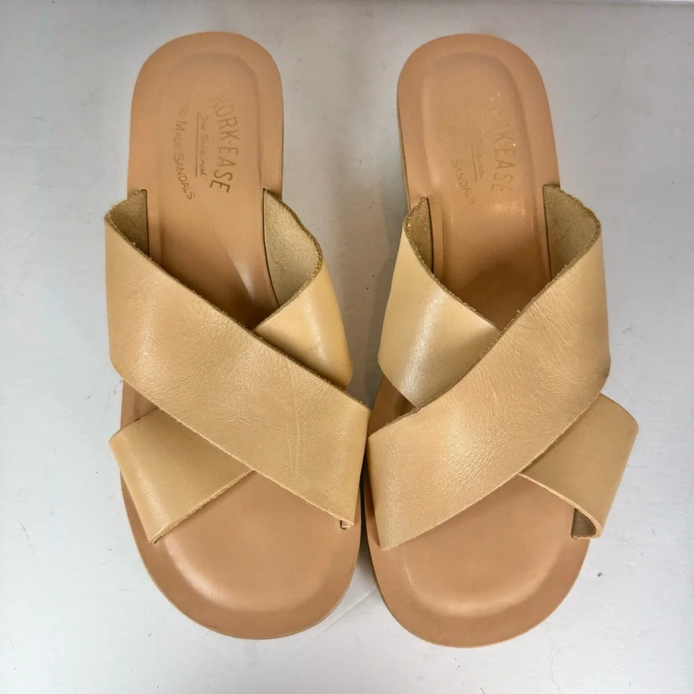 Kork-Ease Women's Cream Wedge Comfort Sandals Size 9‎